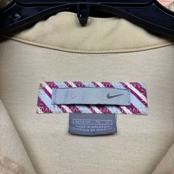 VINTAGE Nike Jacket Womens Yellow Pale Full Zip Track Swoosh Ladies Y2K - Picture 7 of 15